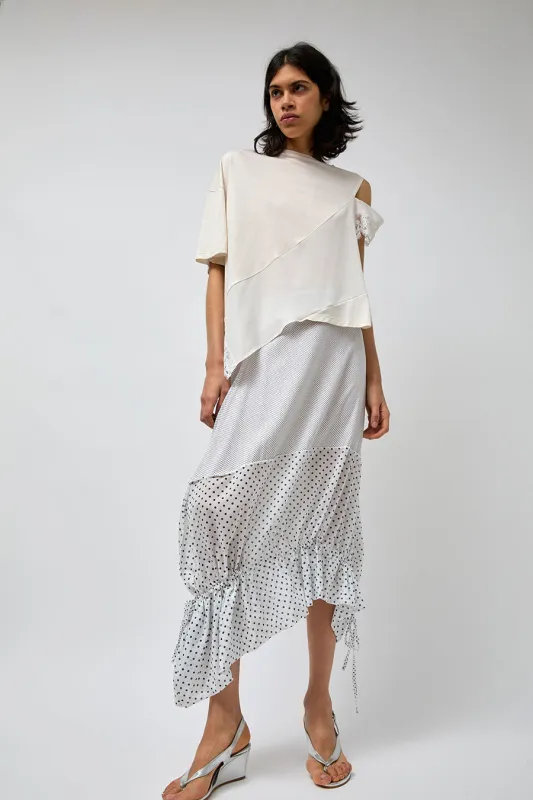 Rave Review Vita Skirt in White and Blue Polka Dots made by No. 6