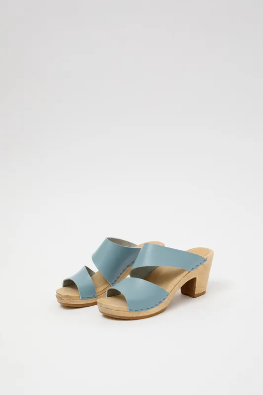 No.6 Valentina Clog on High Heel in Light Blue made by No. 6