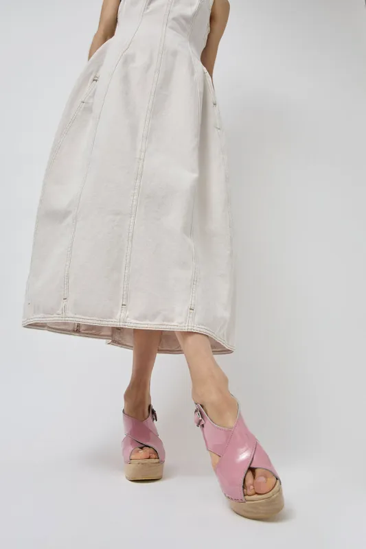 No.6 Crossover Clog on Platform in Mauve Patent made by No. 6