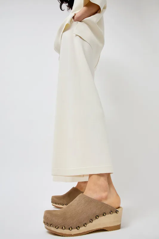 No.6 Sophie Studded Clog on Mid Wedge in Stone Pony made by No. 6