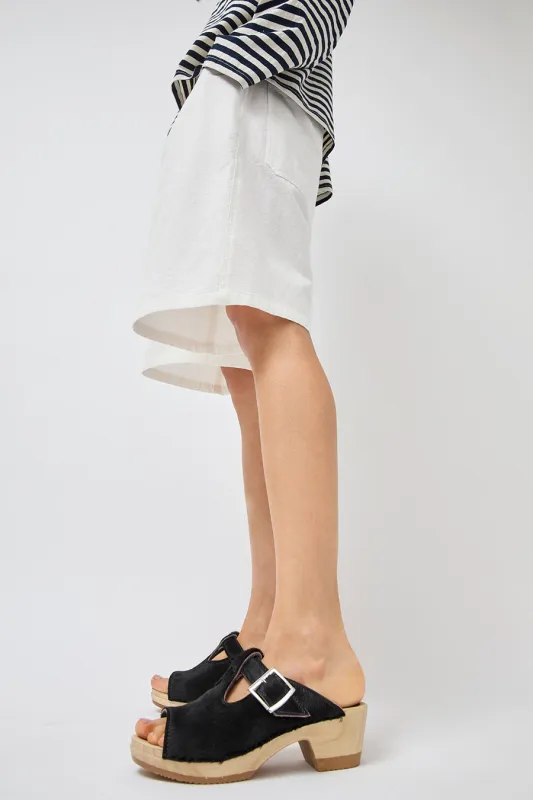 No.6 T Strap Clog on Mid Heel in Black Pony made by No. 6