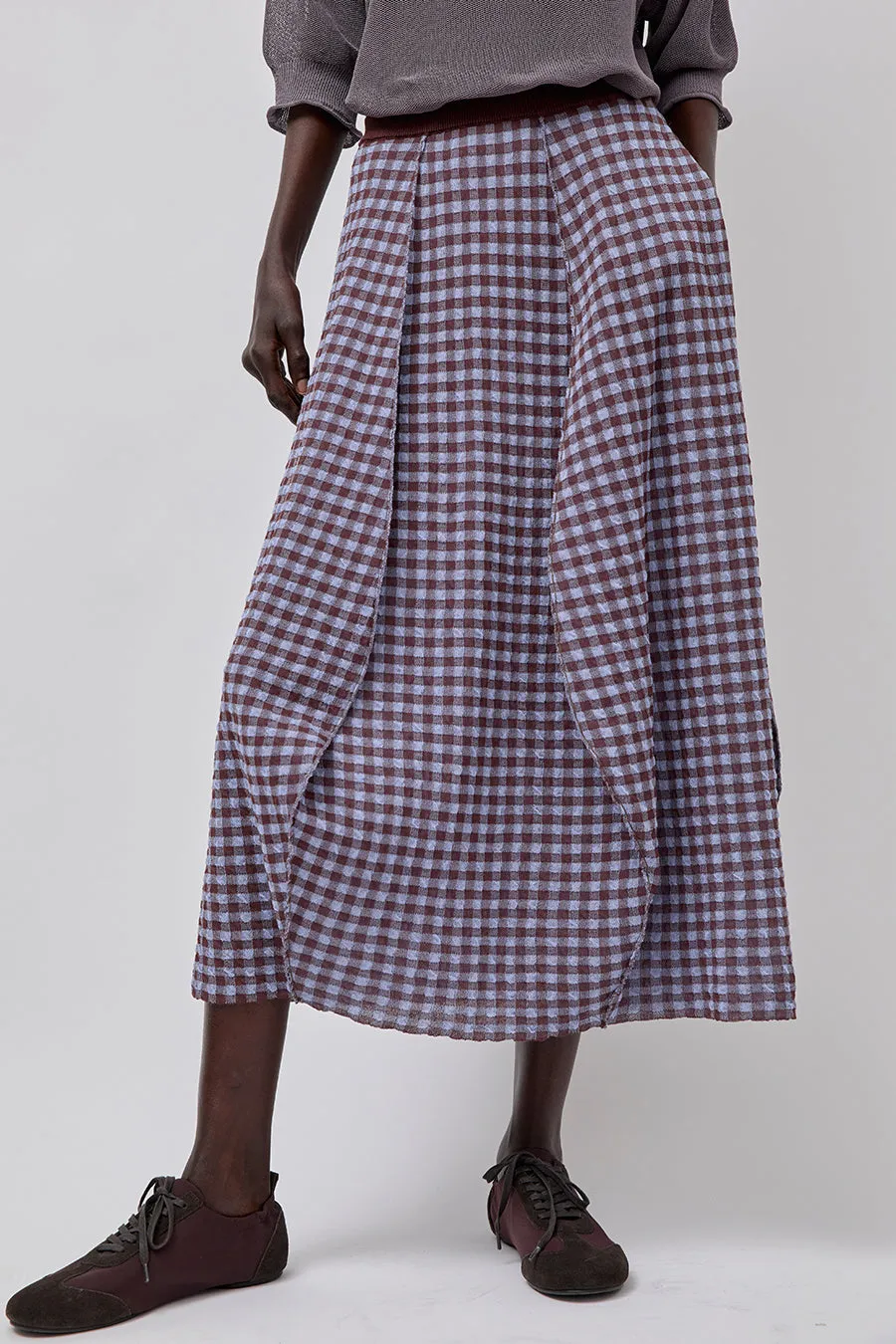 RUS Uovo Skirt in Salvia Blue and Dark Cherry sold by No. 6 product image thumbnail 3