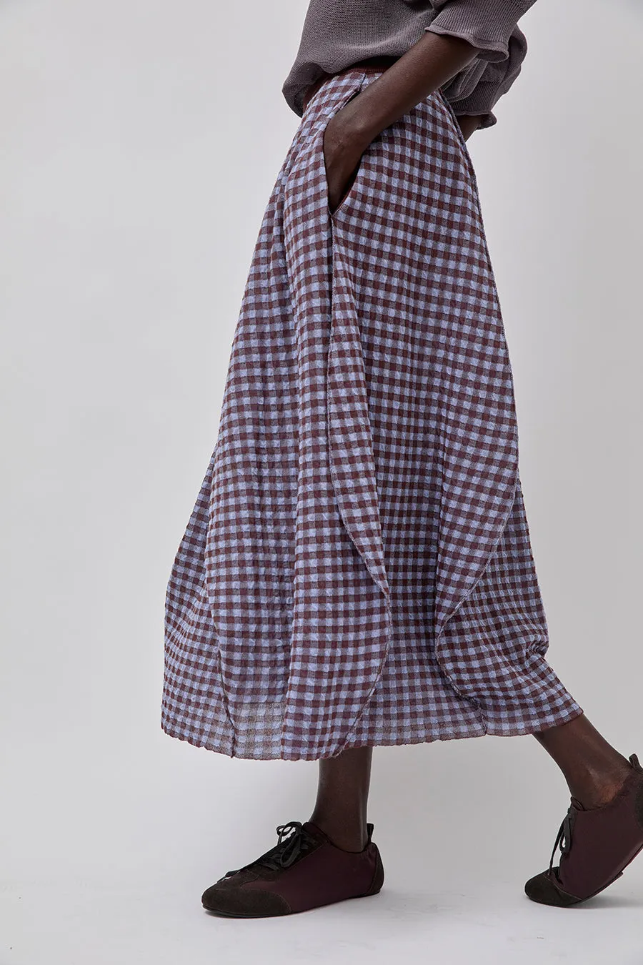 RUS Uovo Skirt in Salvia Blue and Dark Cherry sold by No. 6 product image thumbnail 4