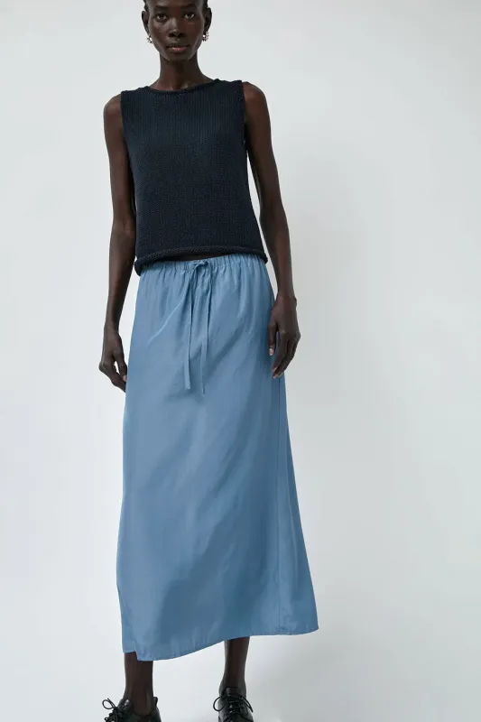 Mijeong Park Drawstring Midi Skirt in Blue made by Mijeong Park