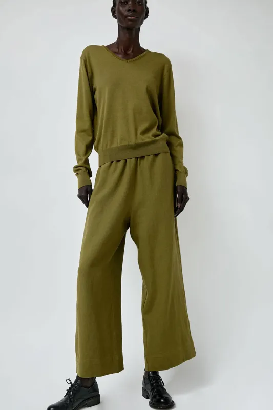 Mijeong Park Linen Blend Cropped Pants in Green made by Mijeong Park