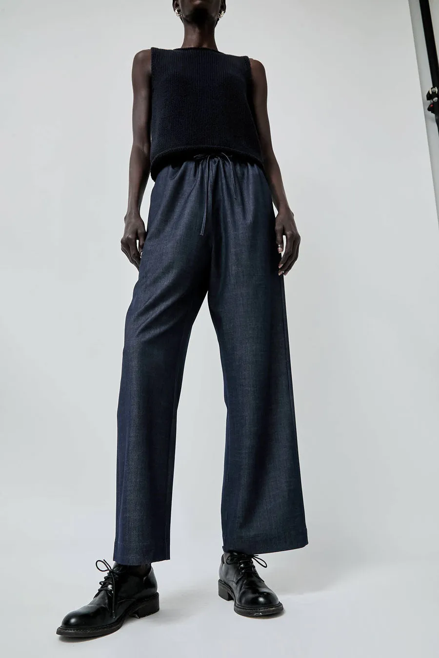 Mijeong Park Denim Drawstring Pants in Denim sold by No. 6 product image thumbnail 3