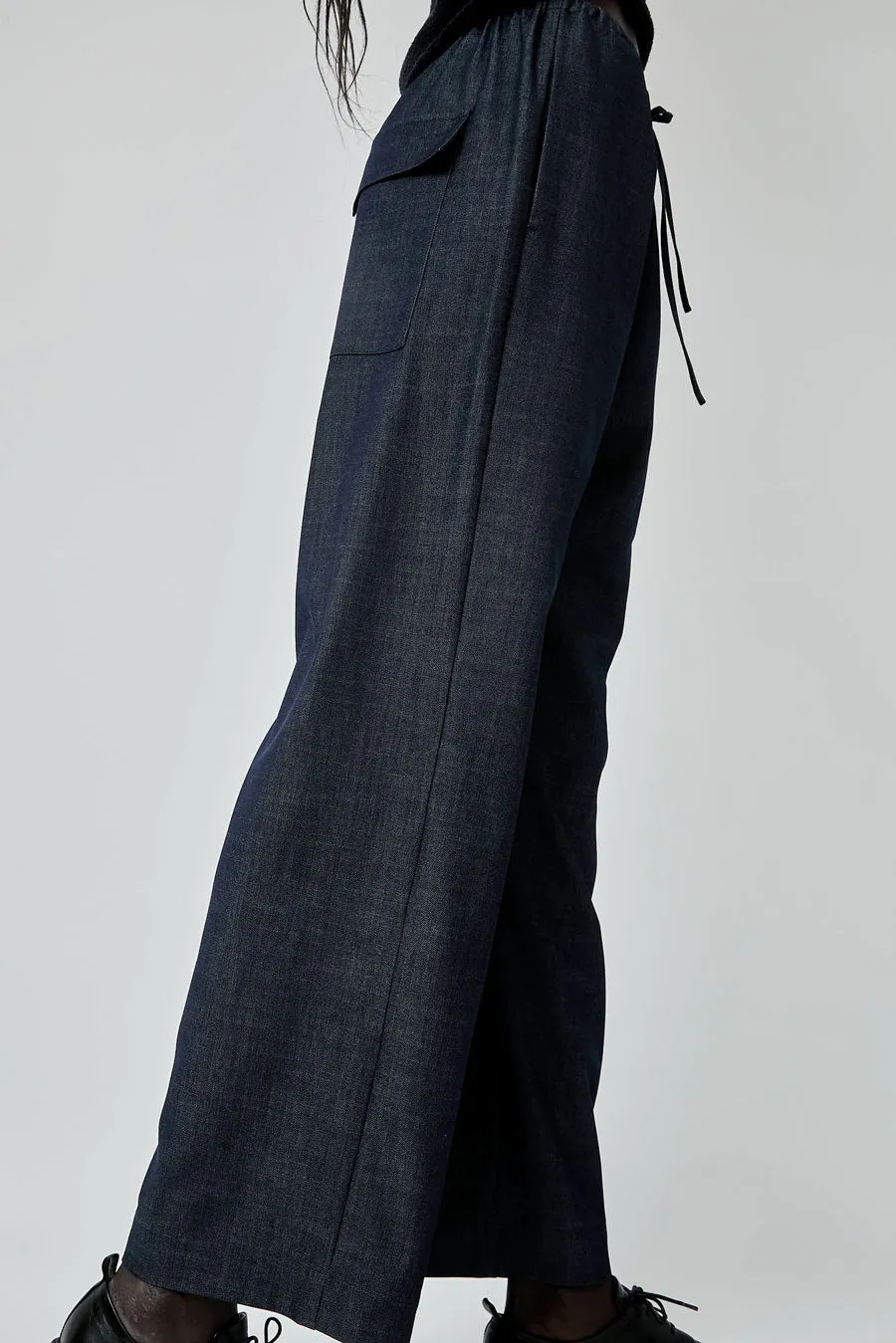 Mijeong Park Denim Drawstring Pants in Denim sold by No. 6 product image thumbnail 2