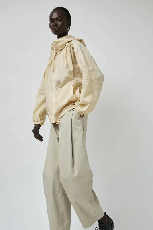 Mijeong Park Shirred Anorak in Cream made by Mijeong Park