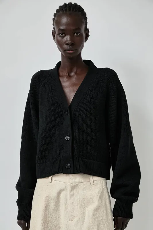 YMC Computer Cardigan in Black made by YMC