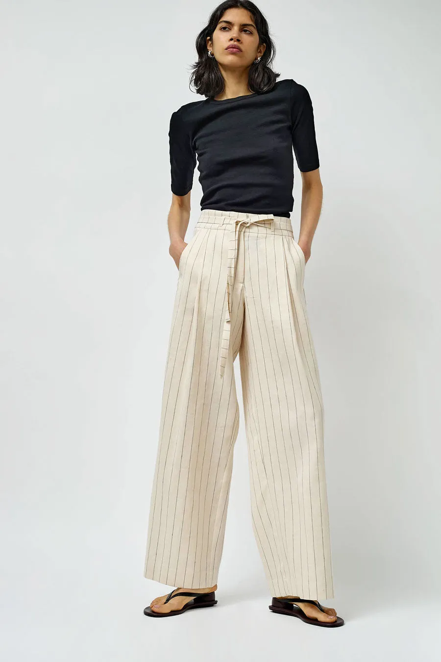 Rue Blanche Sunno Pant in Cream Stripe sold by No. 6