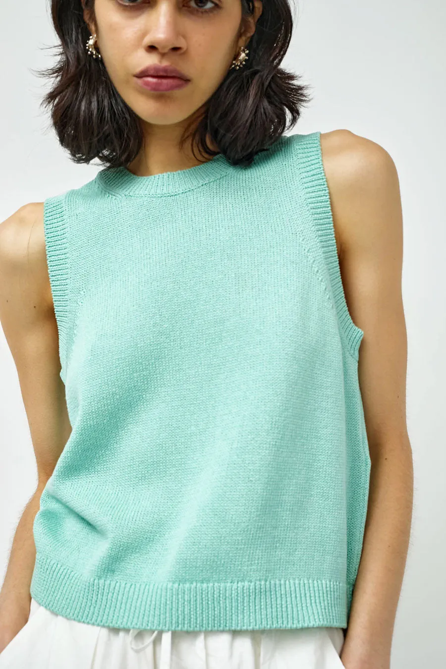 Sayaka Davis Tape Yarn Knit Tank in Mint sold by No. 6