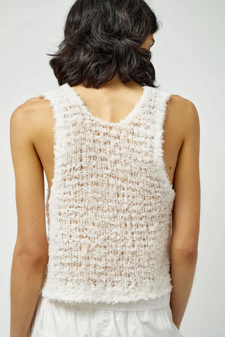 Sayaka Davis Linen Fur Tank in White sold by No. 6 product image thumbnail 3