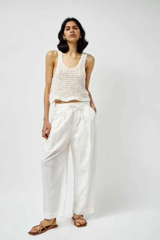 Sayaka Davis Tucked Pull-on Pants in White made by Sayaka Davis