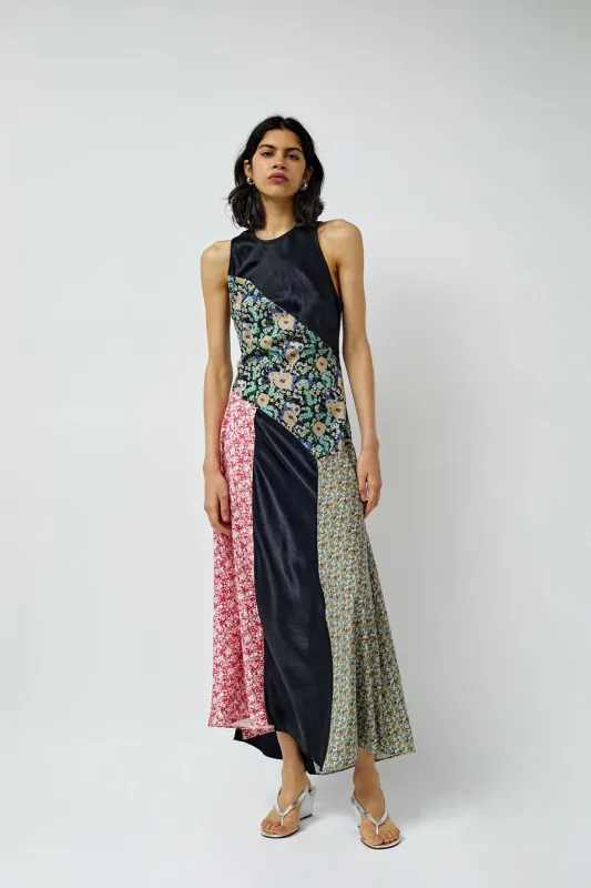NOMIA Combo Bias Maxi Dress in Black and Muti made by NOMIA