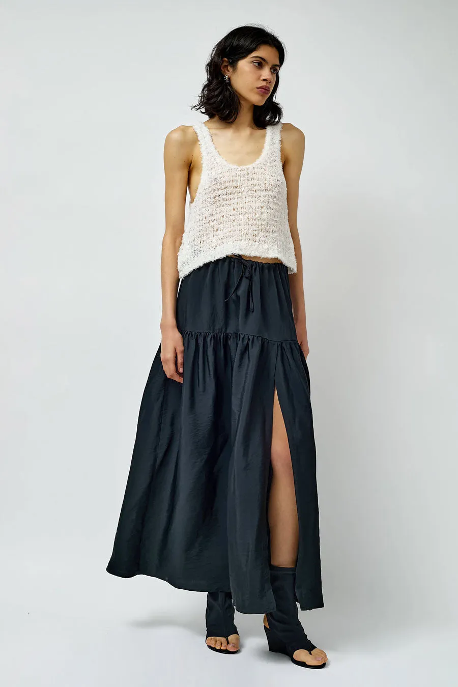 NOMIA Maxi Gathered Skirt in Black sold by No. 6