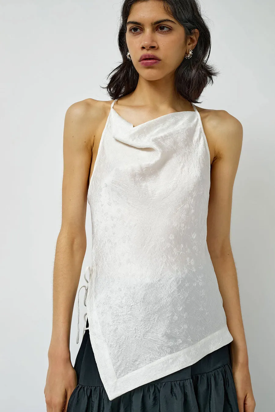 NOMIA Side Tie Halter Top in White sold by No. 6