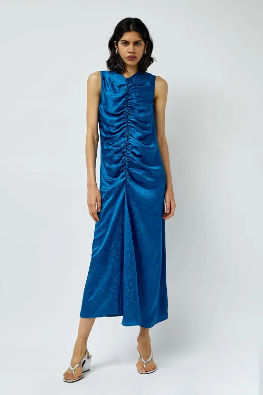 NOMIA Gathered Front Dress in Deep Sea made by NOMIA