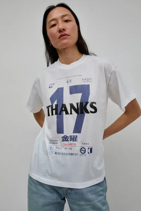 6397 Thanks Boy Tee in Optic White made by 6397