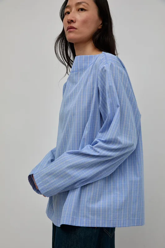 6397 Bateau Shirt in Blue Check made by 6397