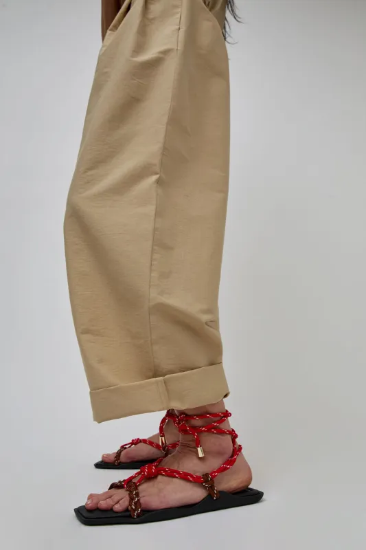 Flòwze Flò Square Sandal in Red and Brown made by No. 6