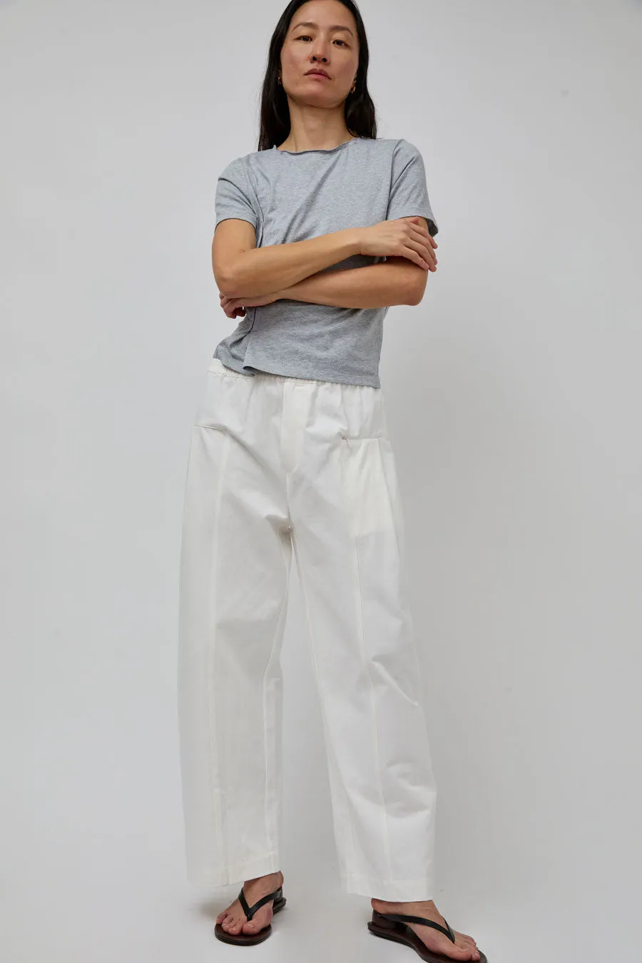 Deiji Studios Pleat Pant in White sold by No. 6