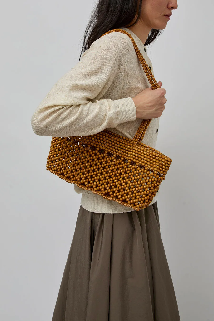 CORDERA Wooden Beads Mini Bag in Ochre sold by No. 6 product image thumbnail 3