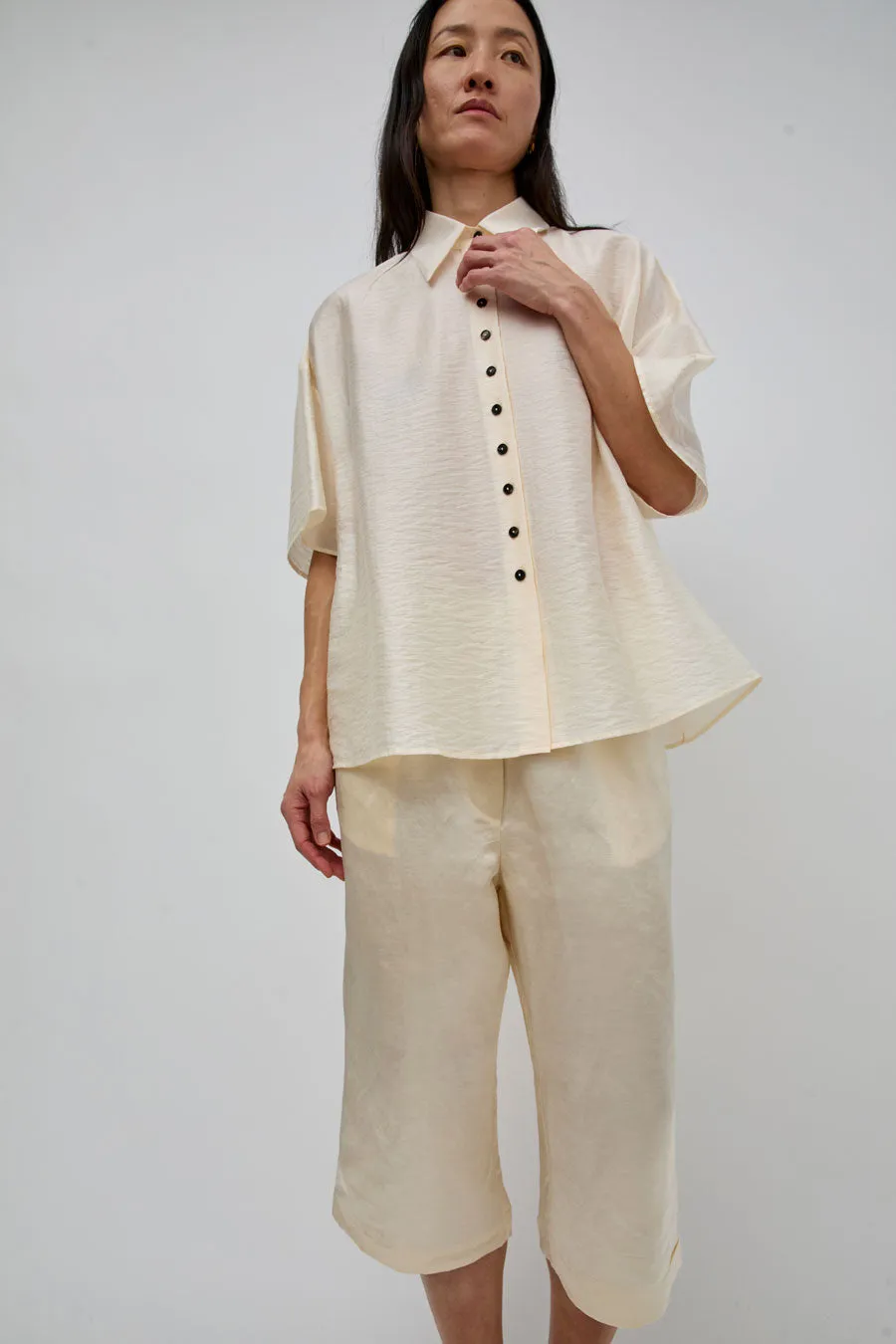 CORDERA Satin Capri Pants in Marfil sold by No. 6 product image thumbnail 5