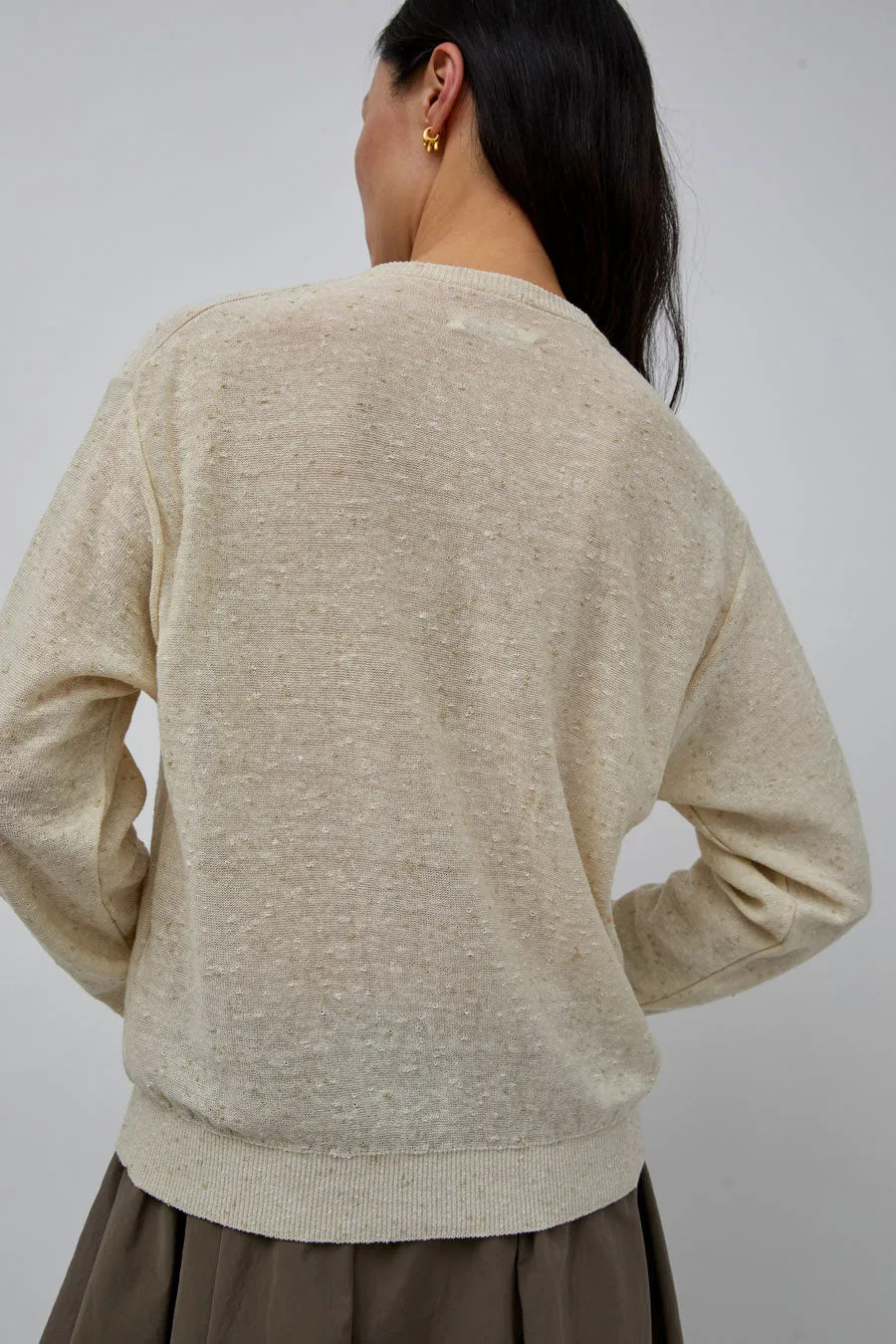 CORDERA Linen and Cotton Flecked Cardigan in Cream sold by No. 6 product image thumbnail 5