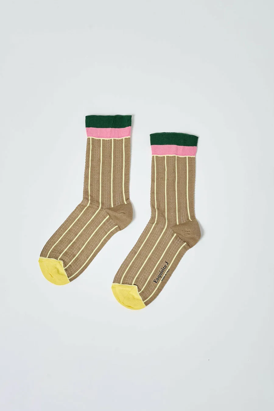 Exquisite J Pinstripe Socks in Bronze sold by No. 6 product image thumbnail 2