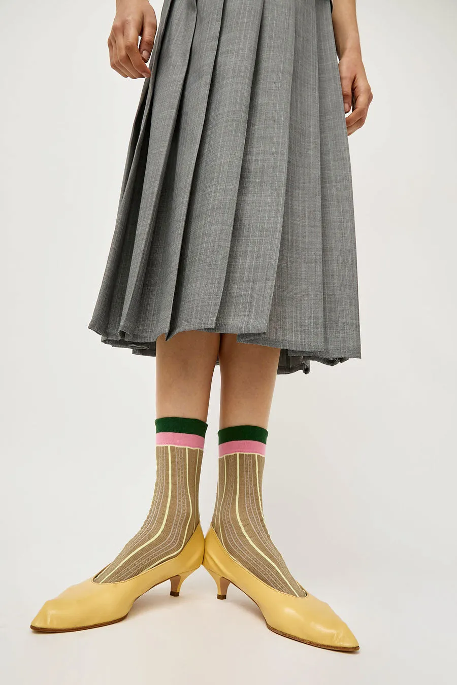 Exquisite J Pinstripe Socks in Bronze sold by No. 6 product image thumbnail 3