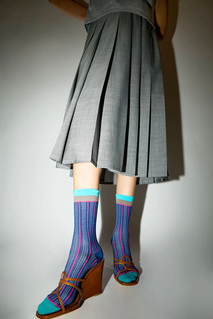 Exquisite J Pinstripe Socks in Blue sold by No. 6 product image thumbnail 4