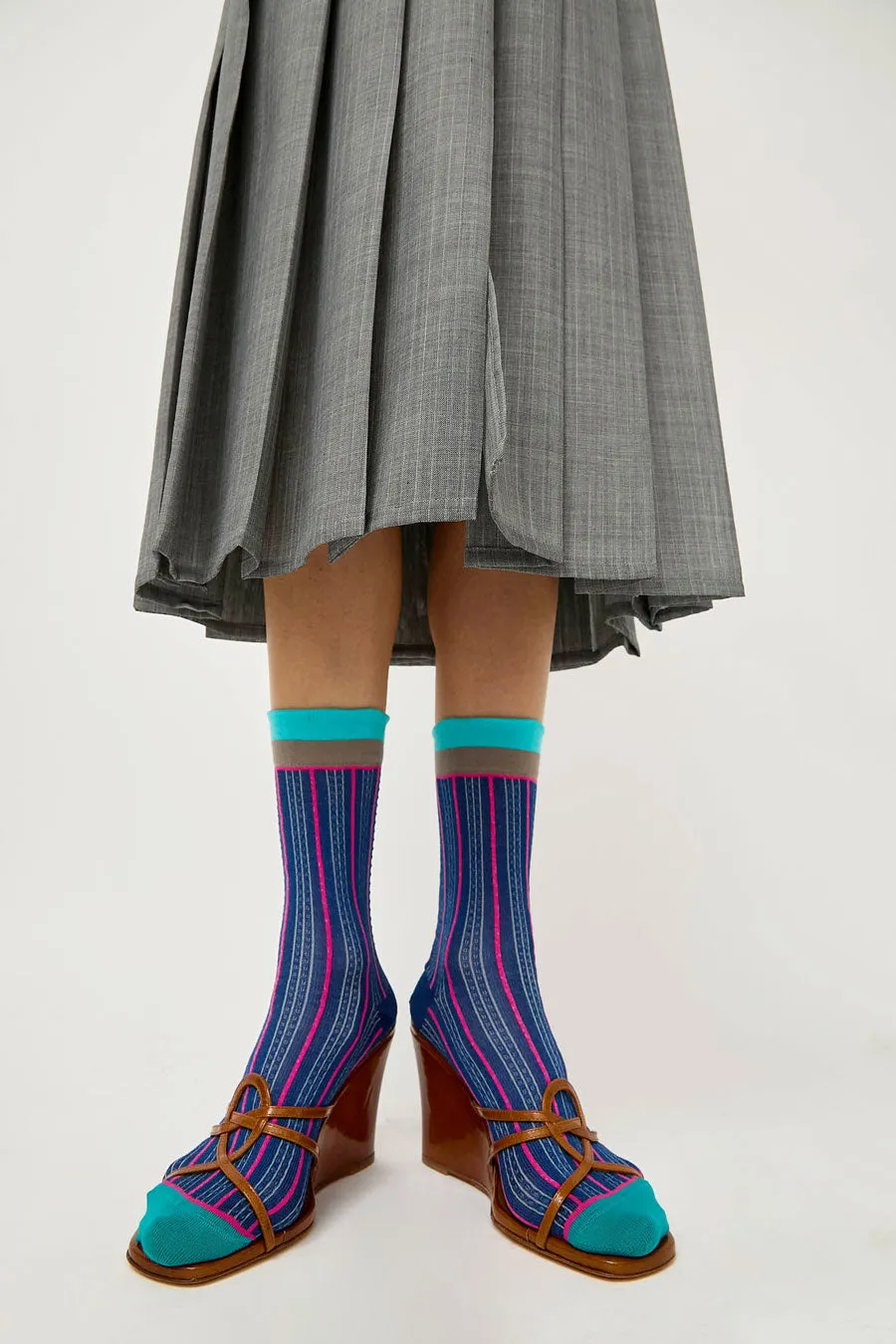 Exquisite J Pinstripe Socks in Blue sold by No. 6 product image thumbnail 3