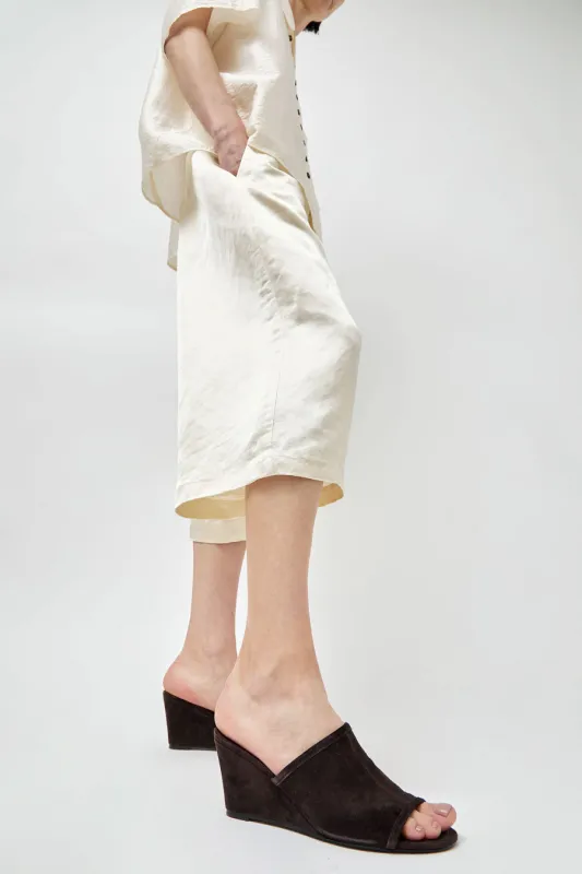 St. Agni Suede Bandeau Wedge in Coffee made by St. Agni