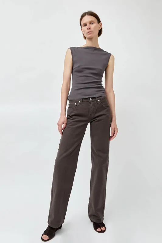 St. Agni Canvas 90s Low Rise Jeans in Ash made by St. Agni