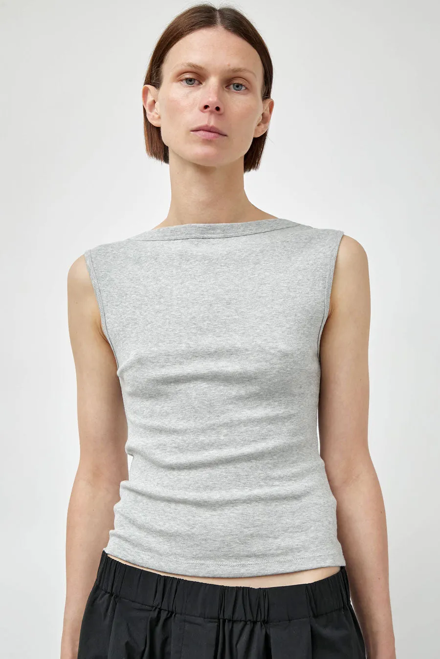 St. Agni Organic Cotton Ballerina Top in Grey Marle sold by No. 6