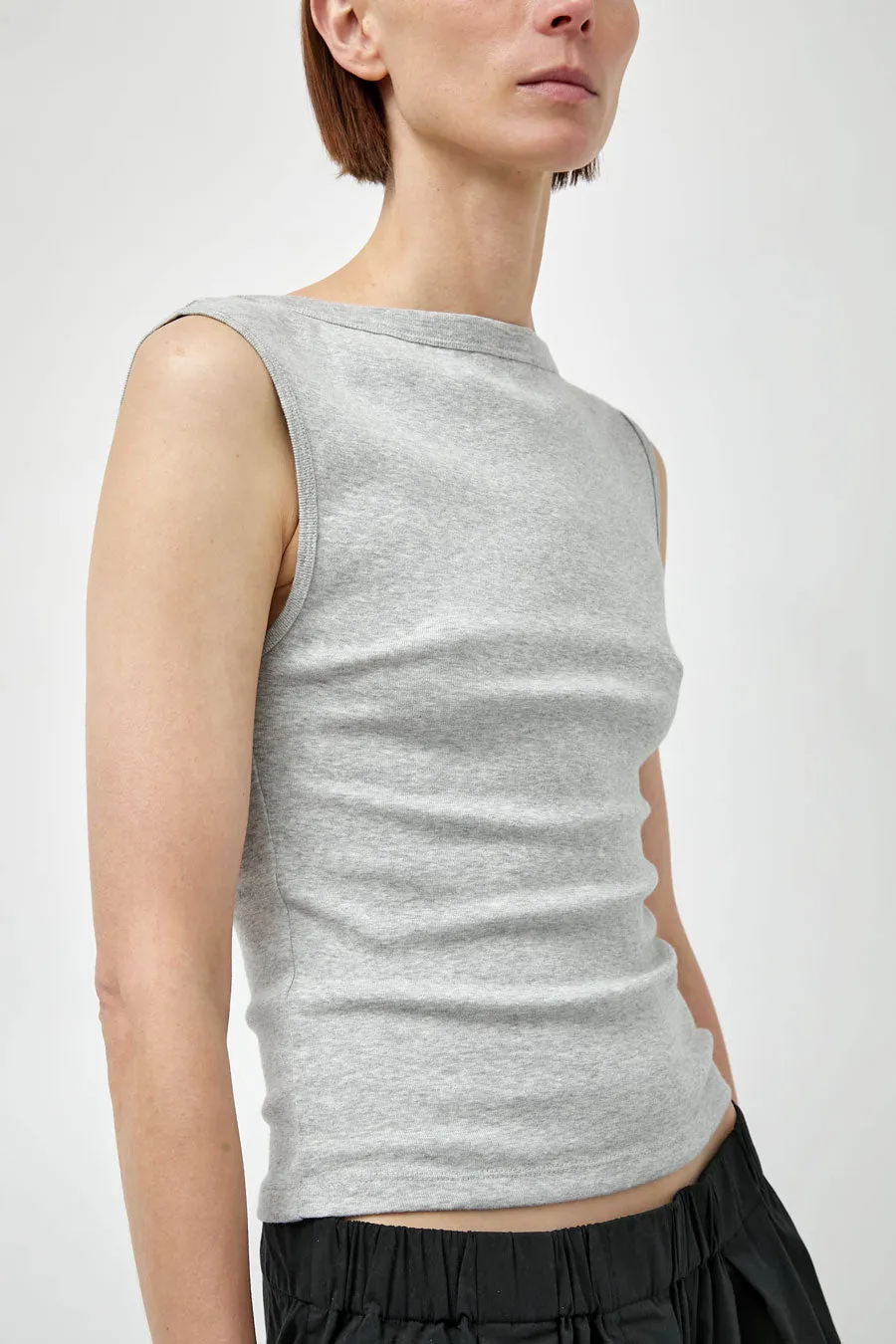 St. Agni Organic Cotton Ballerina Top in Grey Marle sold by No. 6 product image thumbnail 3