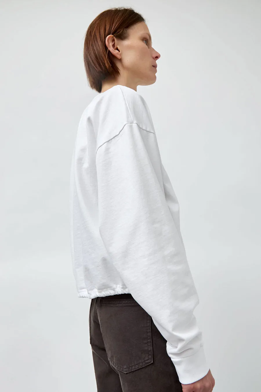 St. Agni Drawstring Long Sleeve Top in Off White sold by No. 6 product image thumbnail 4