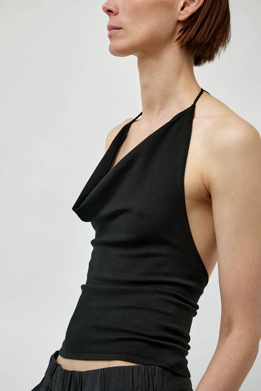 St. Agni Cowl Halter Knit Top in Black sold by No. 6 product image thumbnail 2