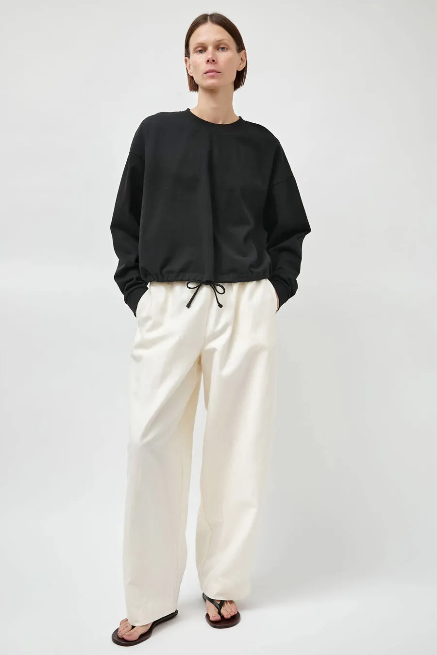 St. Agni Fine Drawstring Relaxed Pants in Ivory sold by No. 6