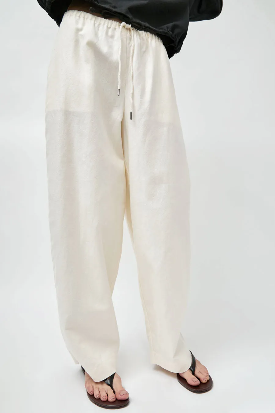 St. Agni Fine Drawstring Relaxed Pants in Ivory sold by No. 6 product image thumbnail 5