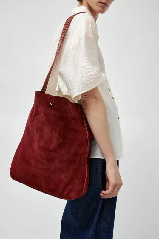 Herbert Frere Soeur Le Enzo Cran Velours Bag in Cognac and Wine made by No. 6