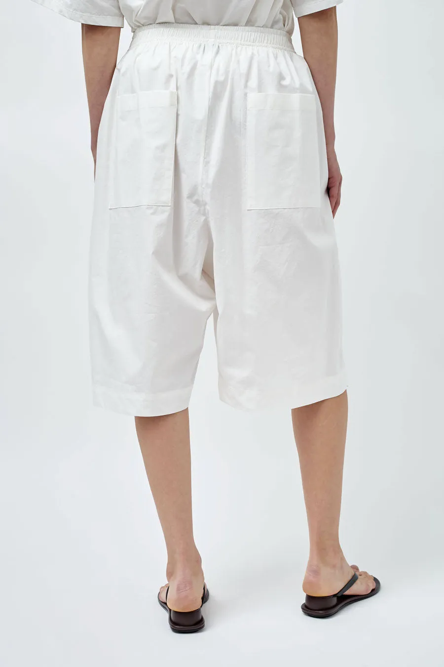 Modern Weaving Boxy Pleat Bermuda in Off White sold by No. 6 product image thumbnail 3