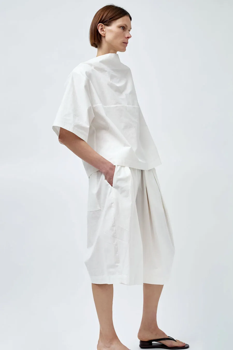 Modern Weaving Boxy Pleat Bermuda in Off White sold by No. 6 product image thumbnail 4