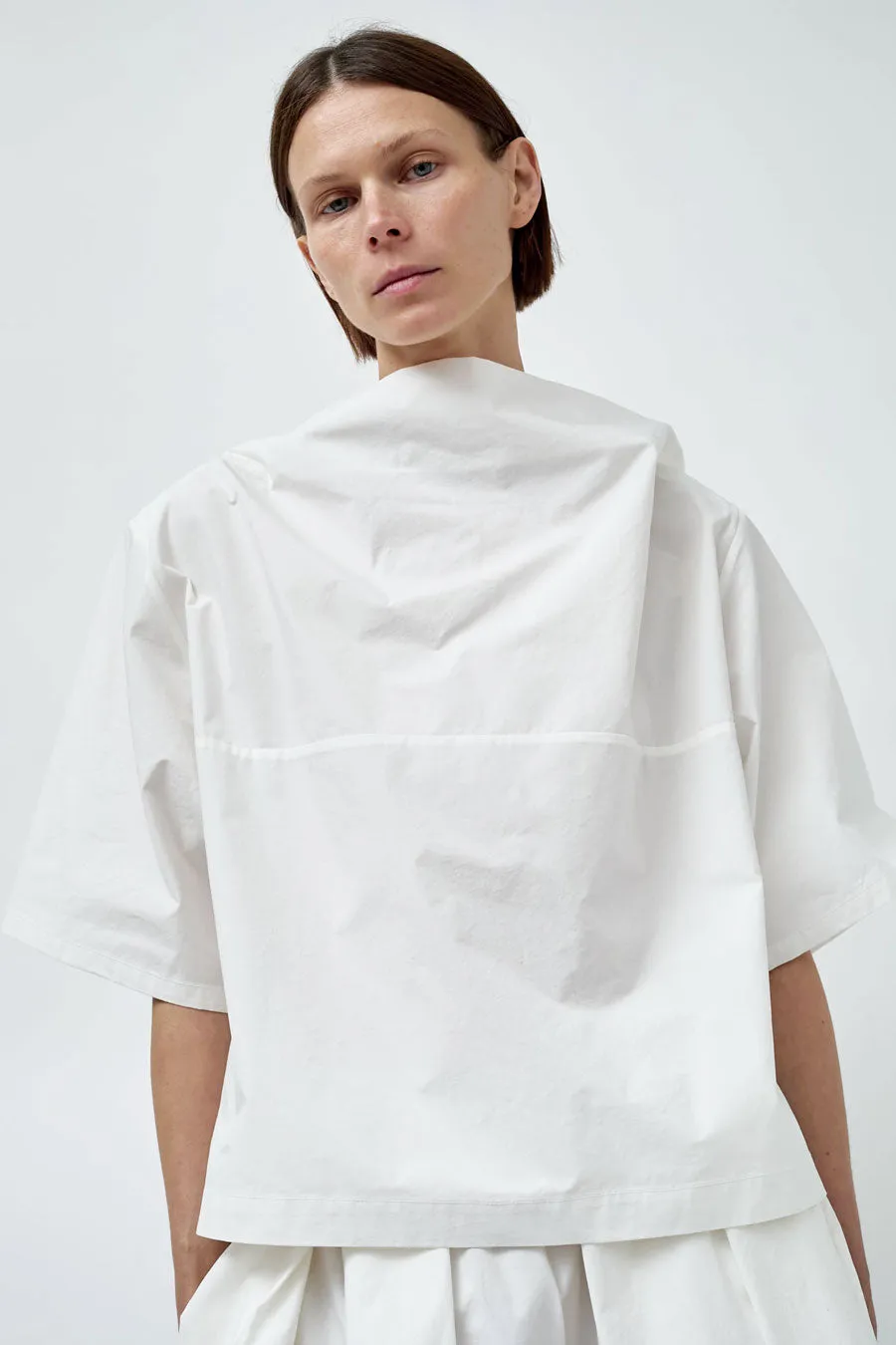 Modern Weaving Sculptural Boxy Tee in Off White sold by No. 6