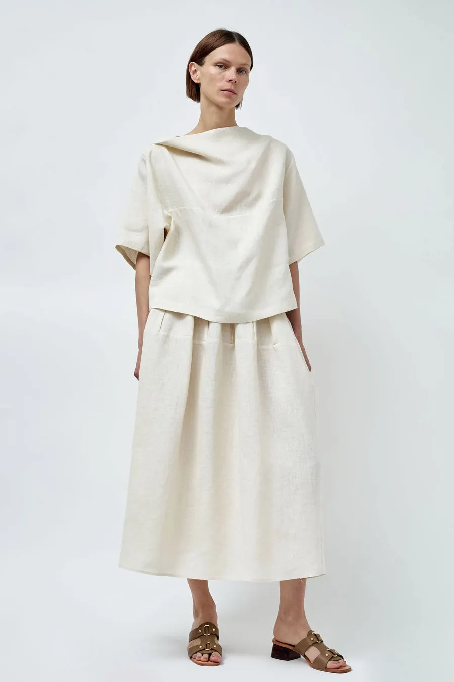 Modern Weaving Godet Circle Skirt in Bone sold by No. 6