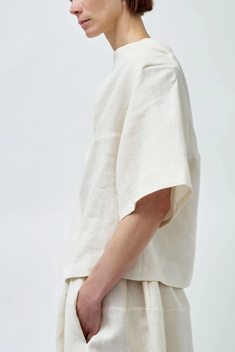 Modern Weaving Sculptural Linen Boxy Tee in Bone sold by No. 6 product image thumbnail 2