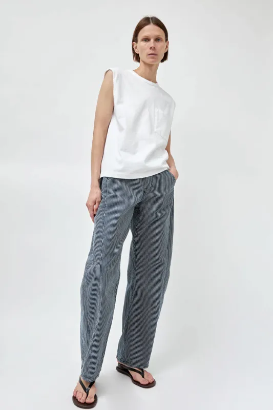 B Sides Lange Lasso Chino in Indigo White Stripe made by B Sides Jeans