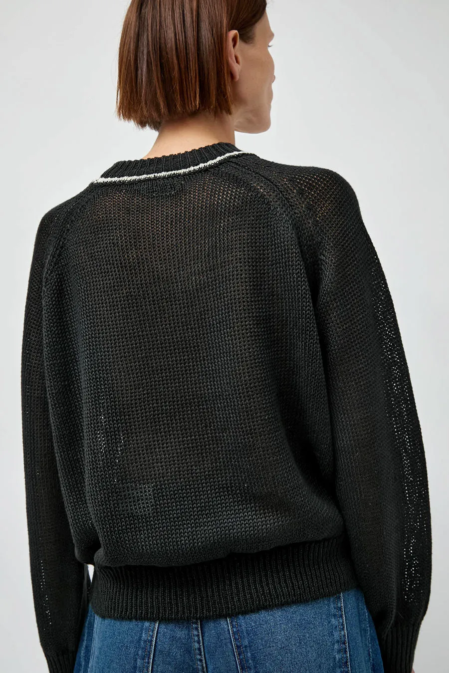 B Sides Lind Ringer Crewneck in Black and White sold by No. 6 product image thumbnail 5