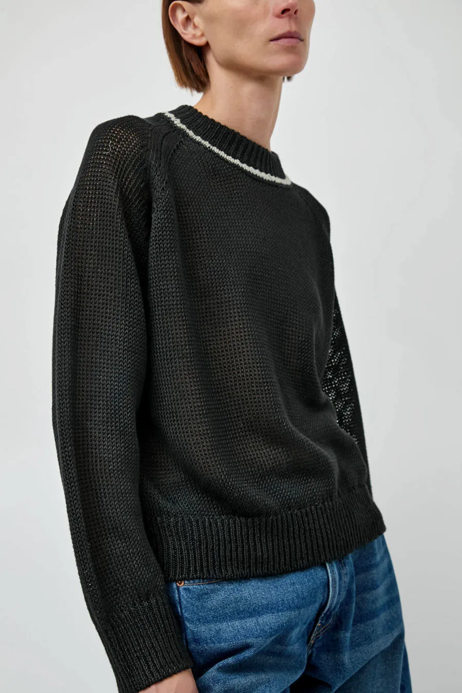 B Sides Lind Ringer Crewneck in Black and White sold by No. 6 product image thumbnail 4