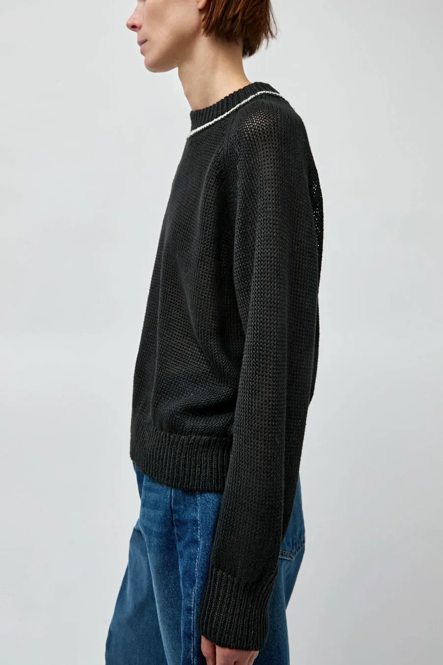 B Sides Lind Ringer Crewneck in Black and White sold by No. 6 product image thumbnail 2